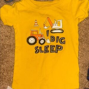 3 for $12! Old Navy 3t Yellow Kids Shirt with Excavator i dig sleep shirt boys